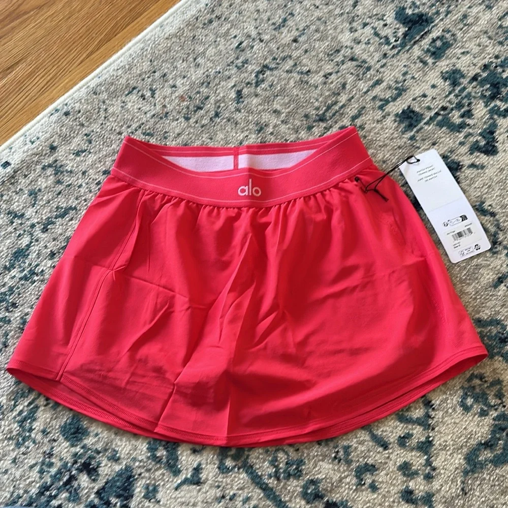 NWT ALO Yoga Match Point Skirt Candy Red XS